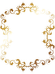 高級感のあるオーナメントのフレーム　縦位置　ゴールド