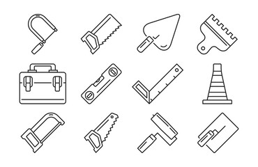 Construction tools. Set of icons on a white background
