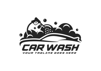 Car wash logo design vector illustration