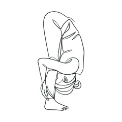 Yoga girl continuous line drawing minimalist design