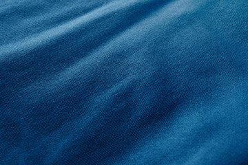Textura de tela azul. Fondo azul liso.