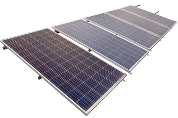 Panel of solar cells generating electricity in solar farm. (Renewable Energy Concept) with clipping path.