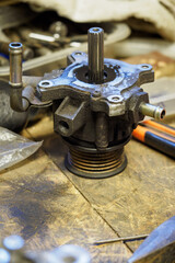 Removed part of the pump from the engine alternator.