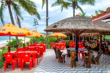 Fotobehang Restaurant business in Camboinhas Beach, Niteroi, Rio de Janeiro, Brazil © TOimages