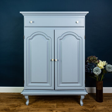 Blue Painted Furniture After Renovation Has Second Life