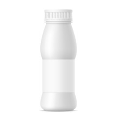 Vector mat white realistic mockup of yogurt bottle