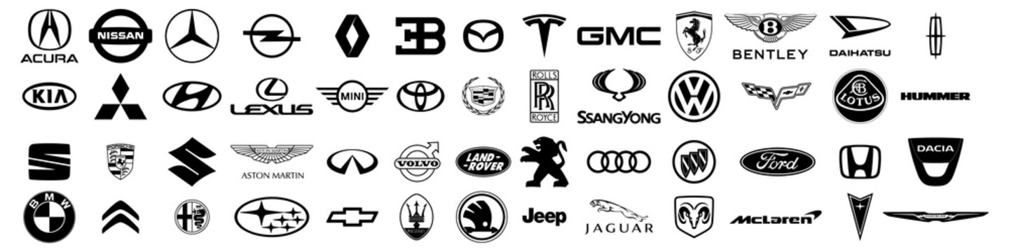 Car brand logo icon set