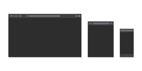 Browser set for computer, laptop, tablet and smartphone