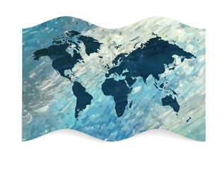 world map textured vector illustration