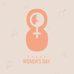 International Women's Day 8 march with venus symbols and pink colours.