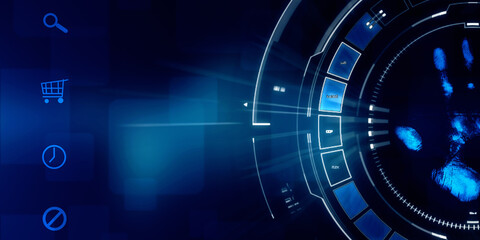 Fingerprint Scanning Technology Concept 2d Illustration
