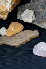 Polished and unpolished colored minerals