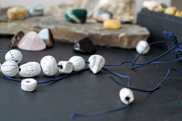 Handmade painted clay beads