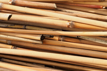 Detail of reed wicker lying on top of each other.