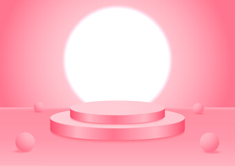 Product abstract background 3d rendering abstract stage shape pink pastel podium. Stage 3d for product in podium scene.