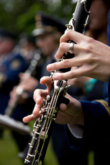 Klarinettespieler einer Marschkapelle