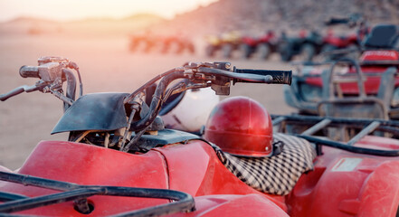 Safari Quad bikes ATV in desert Sharm Hurghada Cairo, Egypt. Concept extreme travel sport © Parilov