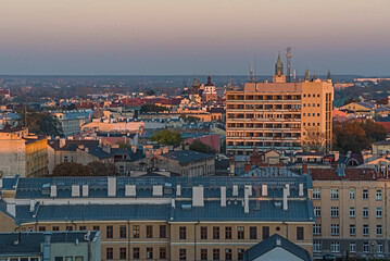 Widok na miasto Lublin Zachód Słońca © ErOn