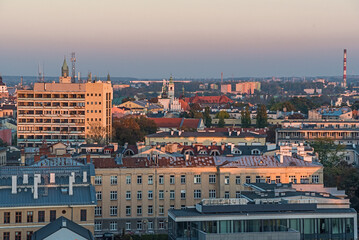 Widok na miasto Lublin Zachód Słońca © ErOn