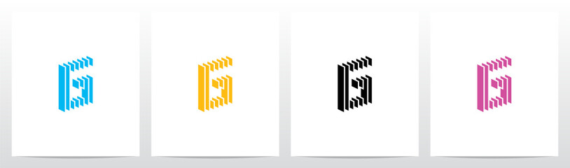 Rectangle Vertical Layer Letter Logo Design G