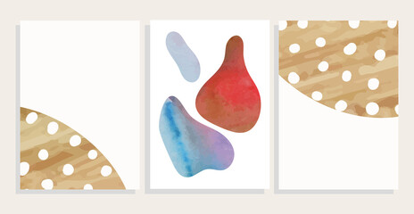 abstract organic colorful shapes vector background set