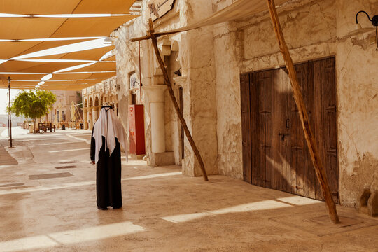 Al Seef Traditional Historical District Arabic Architecture. Dubai Deira Old Town. United Arab Emirates. Middle East. 
