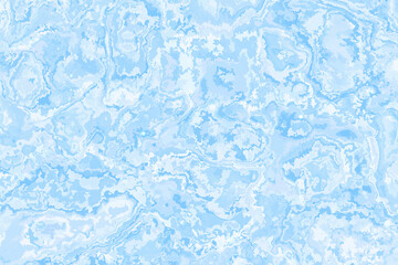 Blue abstract marble background. Vector winter frost texture with white snow. Ice abstract background. Fluid art painting. Winter wedding frame. Bright marble texture