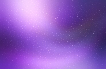 Shiny dust in diffused light on deep lilac blur background. Shimmering texture.