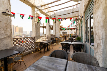 Traditional Arab Style Restaurant. Dubai Deira Old Town. United Arab Emirates. Middle East.