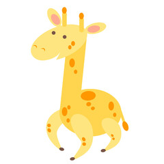 Vector illustration of cartoon giraffe. Giraffe. Funny giraffe. Isolated