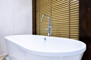 Modern and comfortable bathroom, Bath tub.