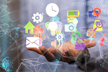 Technology background. Big data concept. Binary