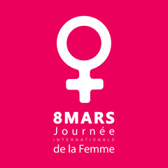8 mars, Journée Internationale de la Femme. French text. 8 march, International Women's Day. Vector © FriendlyPixels