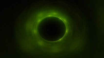 Bright abstract background with leaks. Blurred lighting tunnel. Magic portal. Vivid sphere lens

