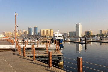 Modern part of Bay Creek, Dubai Deira Old Town. United Arab Emirates. Middle East. 
