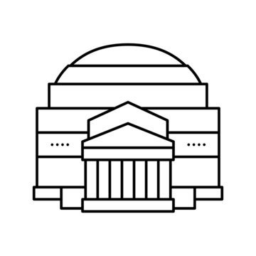recommend clip art: pantheon ancient rome building line icon vector illustration