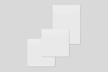 Blank paper for mockup. 3D Render.	