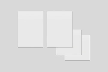 Blank paper for mockup. 3D Render.	