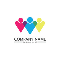 People logo, Team, Succes people work, Group and Community, Group Company and Business logo vector and design Care, Family icon Succes logo