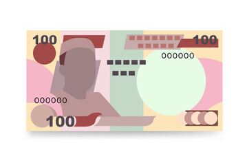 Nigerian Naira Vector Illustration. Nigeria money set bundle banknotes. Paper money 100 NGN. Flat style. Isolated on white background. Simple minimal design.