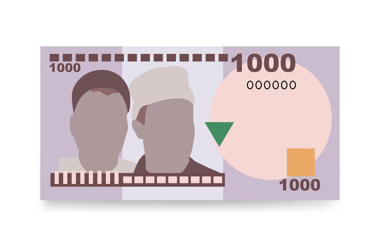 Nigerian Naira Vector Illustration. Nigeria money set bundle banknotes. Paper money 1000 NGN. Flat style. Isolated on white background. Simple minimal design.