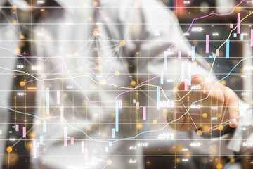 Obraz na płótnie Canvas stock market graph business digital
