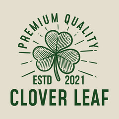 clover leaf logo in vintage style