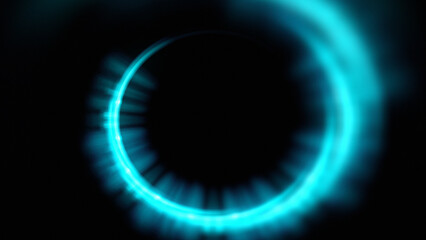 Bright abstract background with leaks. Blurred lighting tunnel. Magic portal. Vivid sphere lens
