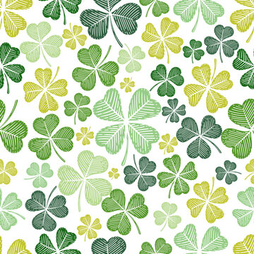 cloverleaf seamless pattern with attractive colors