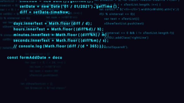computer blue programming code scroll