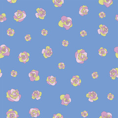 Cute rose seamless vector pattern background. Great for summer vintage fabric, scrapbooking, wallpaper, gift wrap. The surface pattern design.