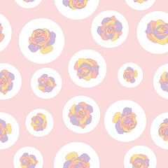 Cute rose seamless vector pattern background. Great for summer vintage fabric, scrapbooking, wallpaper, gift wrap. The surface pattern design.