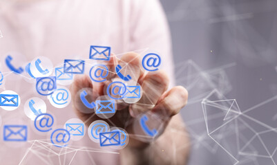 email on computer Businessman is working to important reminder