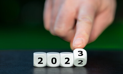 Dice symbolize the change to the new year 2023.